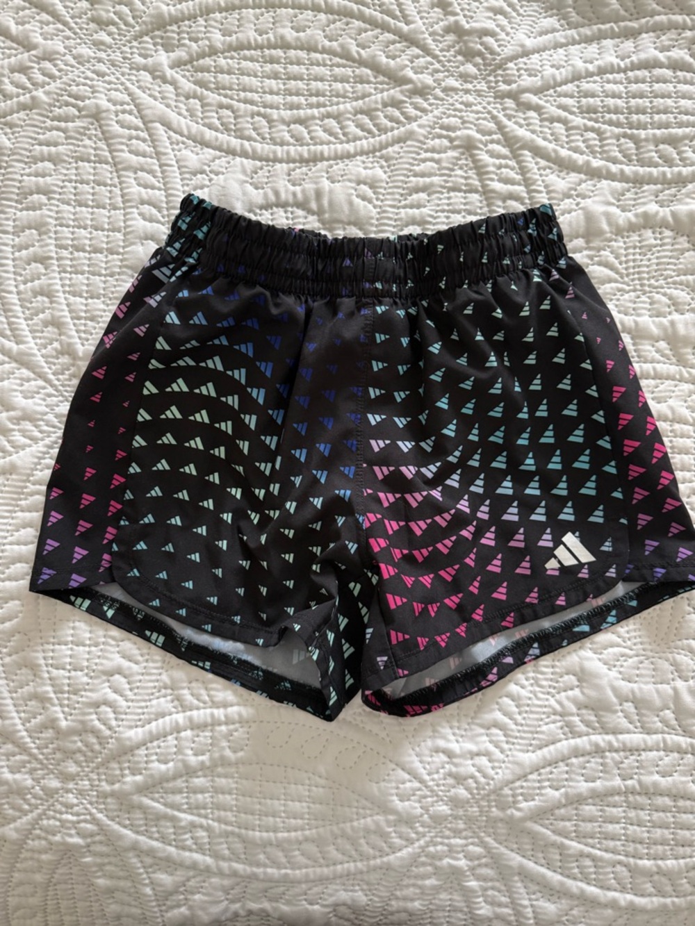 adidas Black Shorts with Teal Blue Purple and Pink Accents